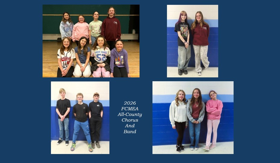 2026 FCMEA All-County Chorus and Band Members