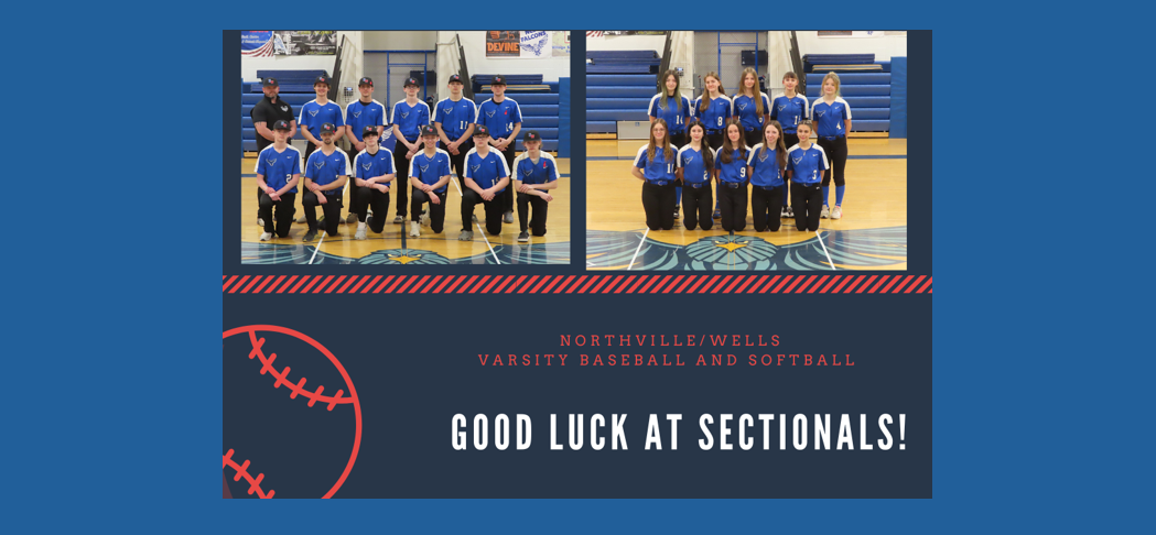 A collage of the Northville/Wells Varsity Baseball and Softball Team Photos
