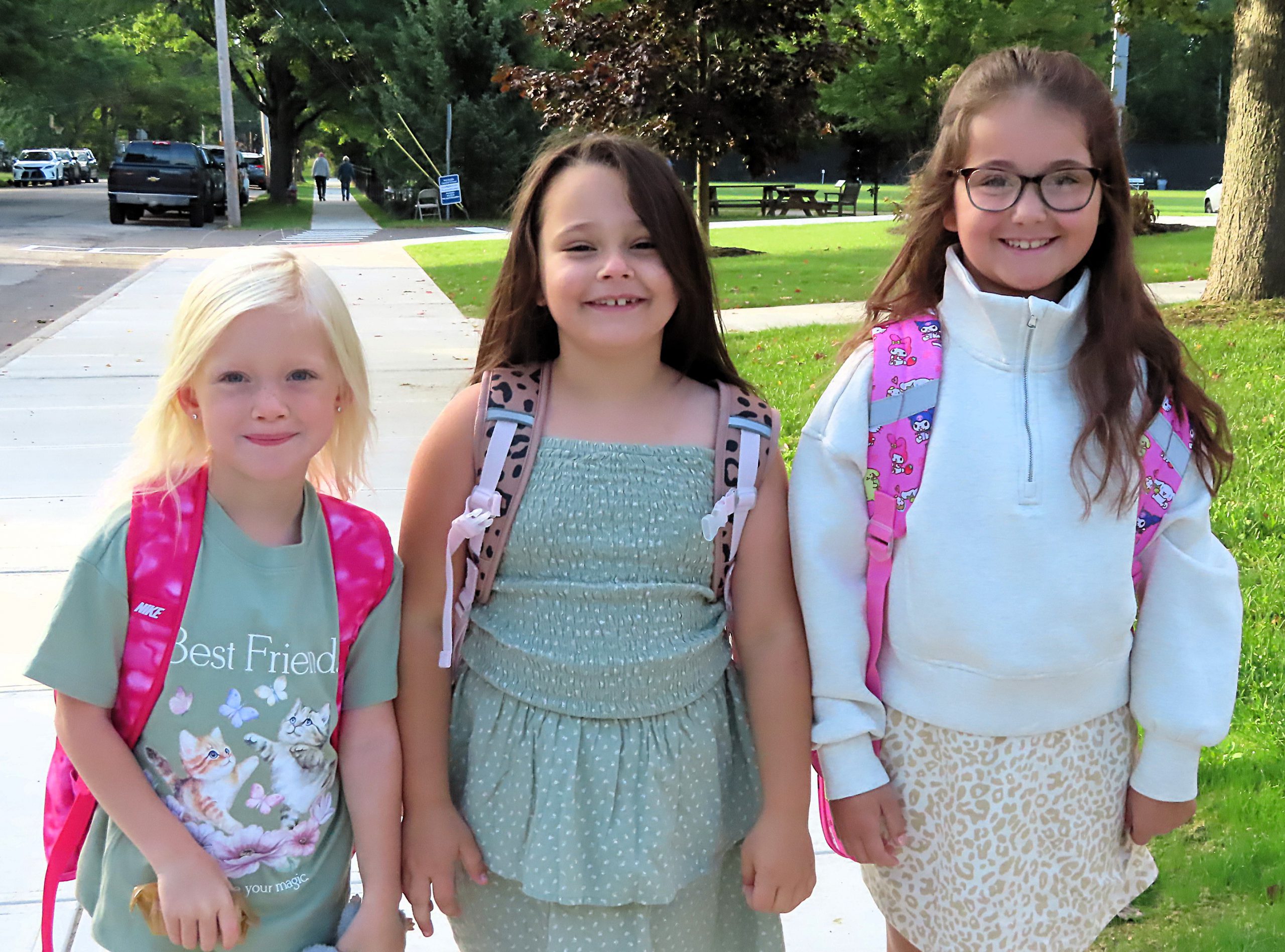 Students posing on the first day of school.