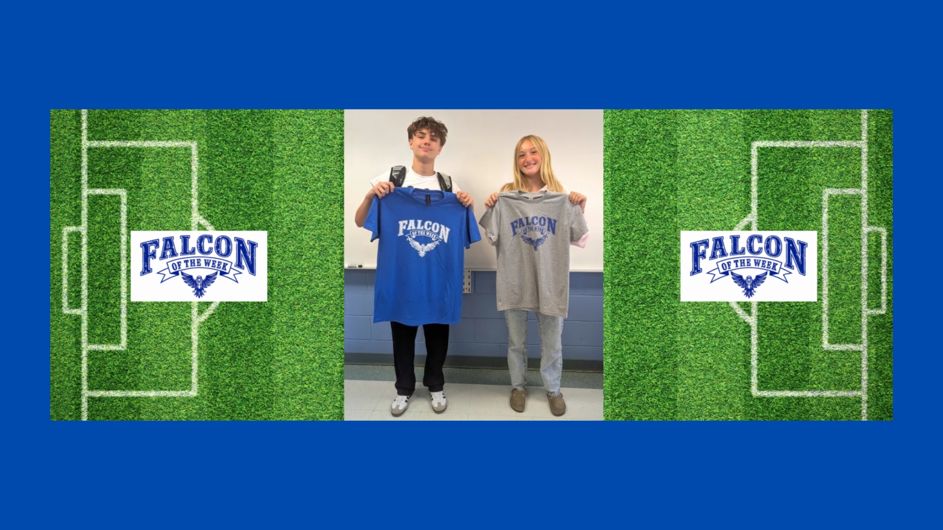 A collage highlighting Khyaire and Lexi, Falcon Athletes of the Week at Northville Central School.