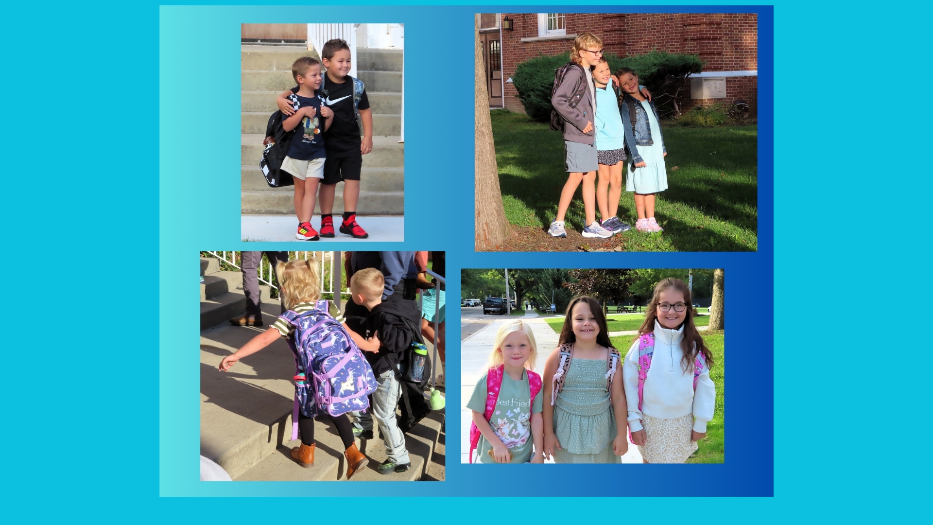 A collage of first day of school photos at Northville.