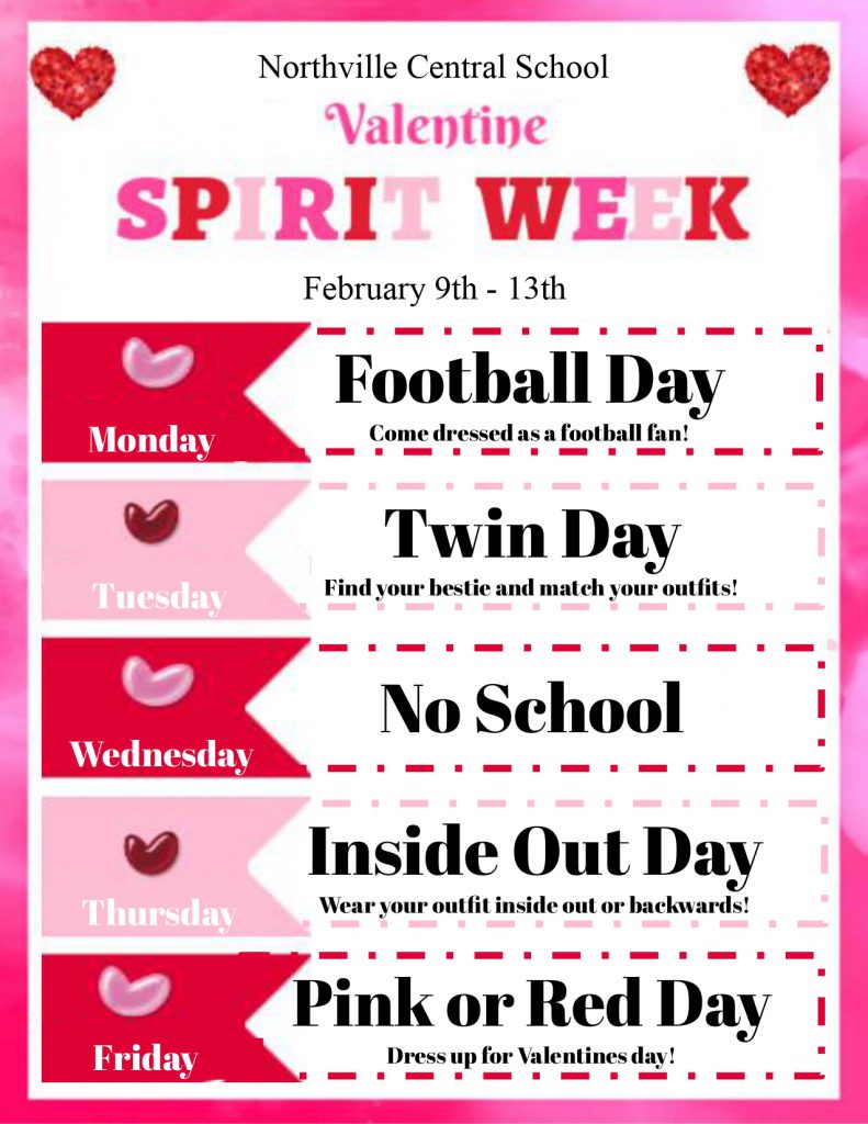 February 2026 Spirit Week Flyer