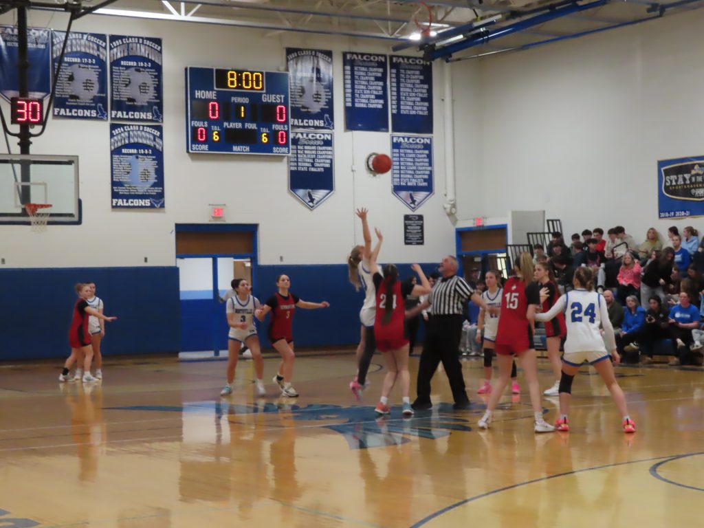 Leah wins the opening tipoff