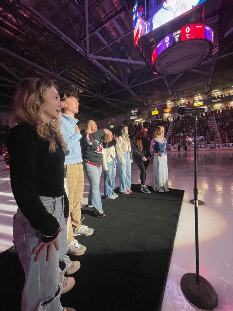 The Northville High School Chorus singing the anthem