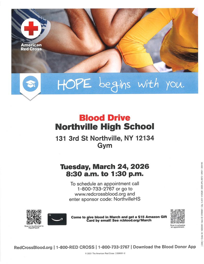 March 24 Blood Drive flyer