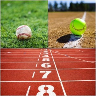 Baseball, Softball and Track images collage
