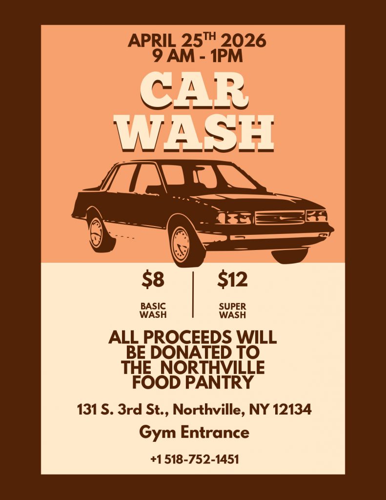 flyer for Community Leadership class car wash fundraiser April 25