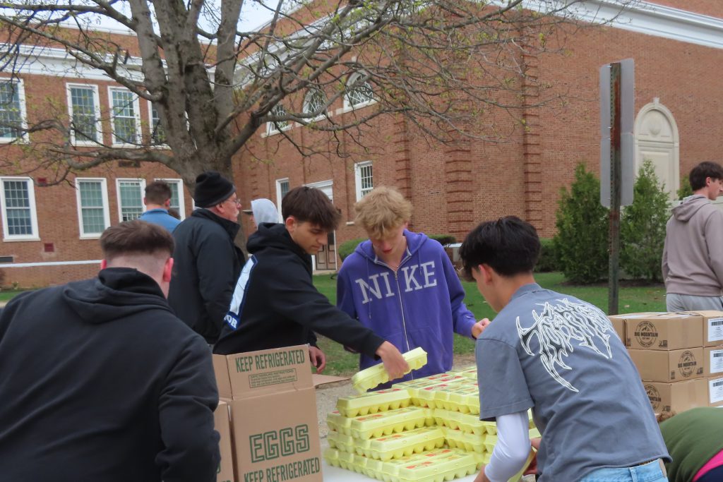 A photo from the April 22 Drive-Through Food Distribution at Northville Central School
