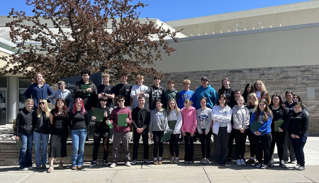 A photo of Northville sophomores during a tour of Hudson Valley Community College