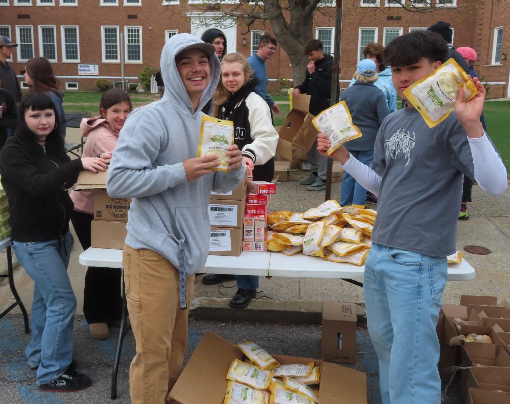 A photo from the April 22 Drive-Through Food Distribution at Northville Central School