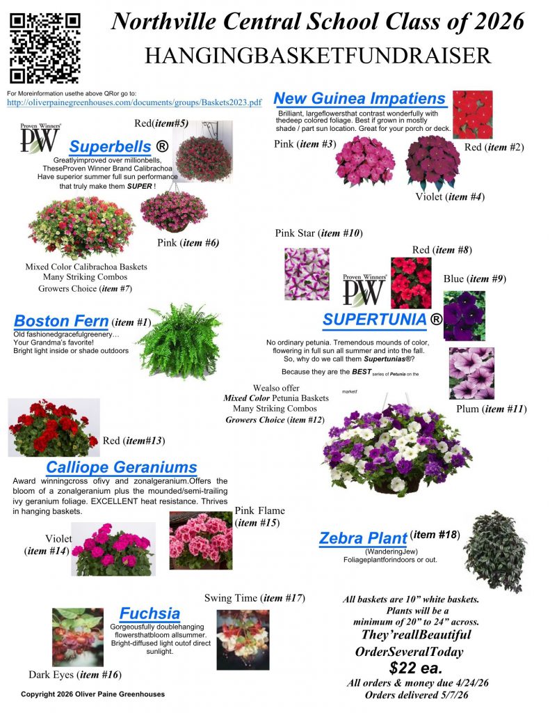 2026 Hanging Basket Fundraiser flyer