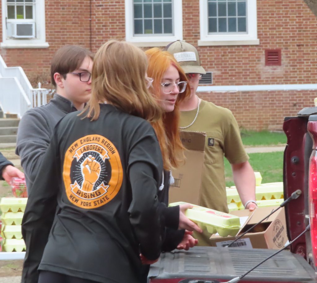 A photo from the April 22 Drive-Through Food Distribution at Northville Central School
