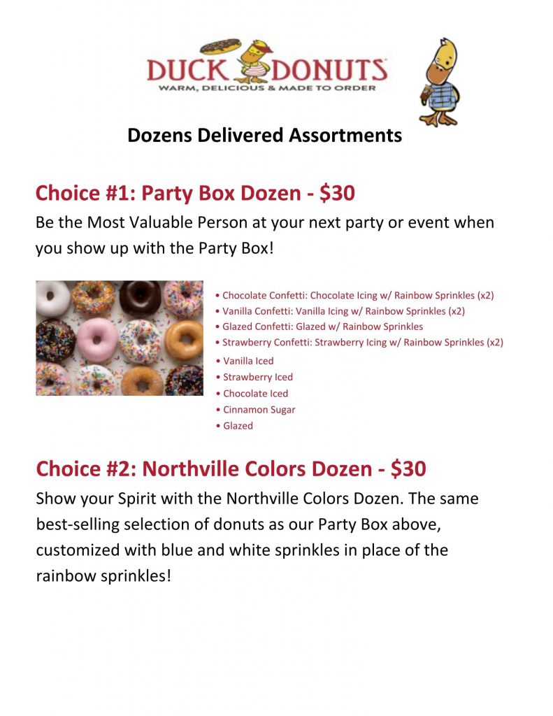 4-14 through 5-11 Class of 2028 Duck Donuts Fundraiser Flyer