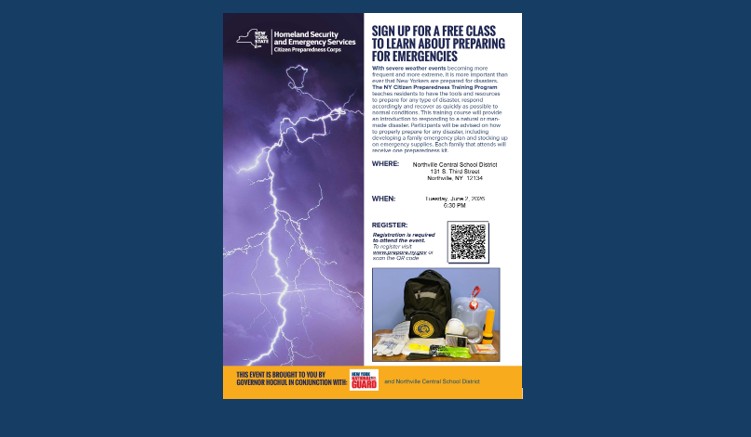 Web Slide of NY Citizen Preparedness Training Course flyer for 6-2-26