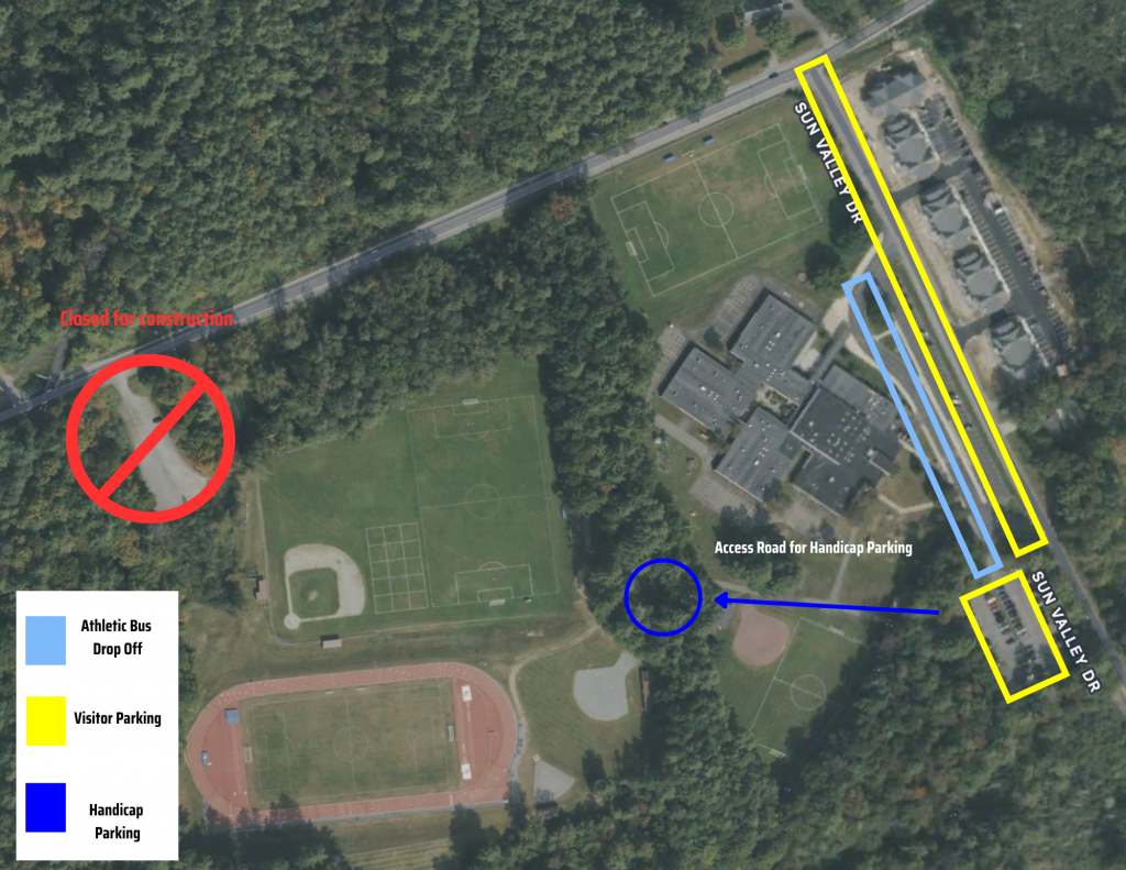 Parking map for baseball and softball AT LAKE GEORGE