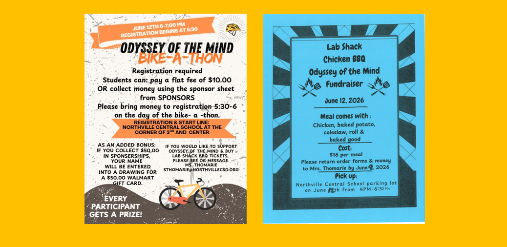 Web slide with 6-12 Bike-a-Thon and BBQ flyers