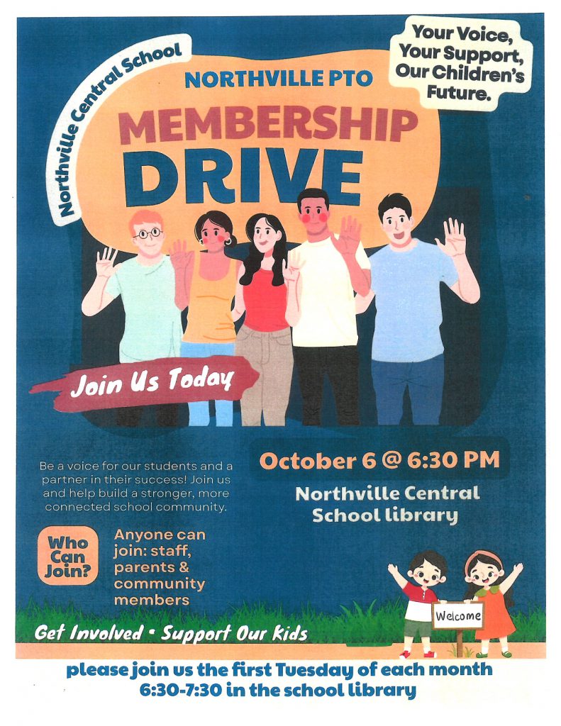 A flyer for the NCS PTO Membership Drive on Oct. 6.