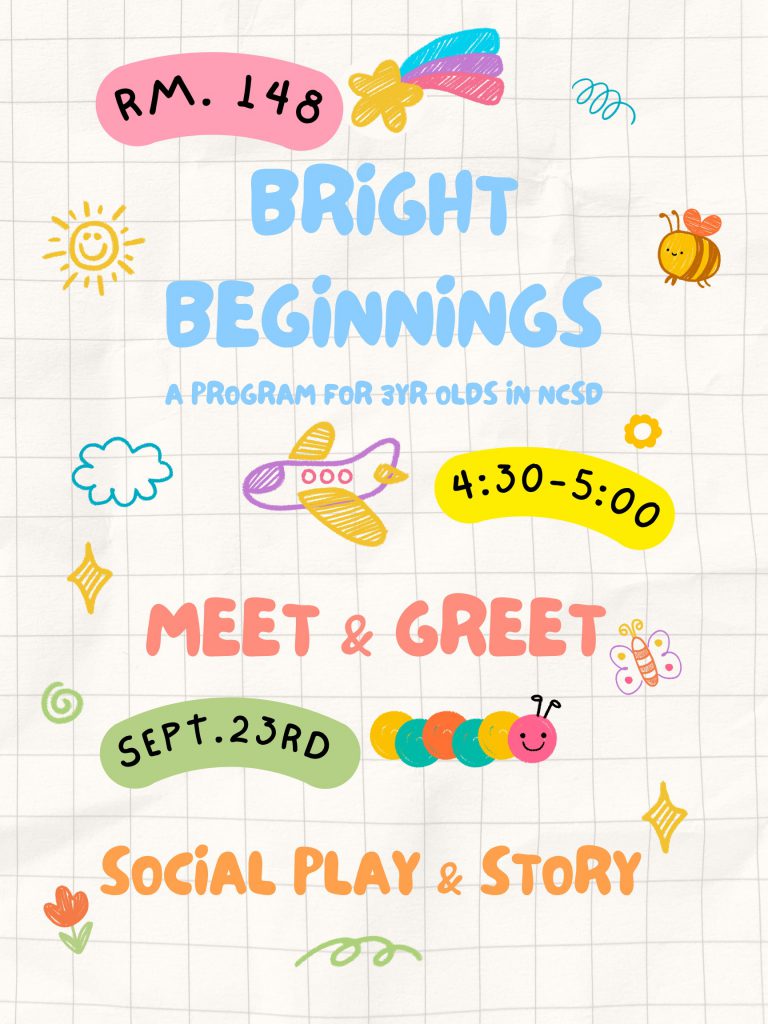 A flyer for the Sept. 23 Bright Beginnings Meet and Greet at Northville Central School.
