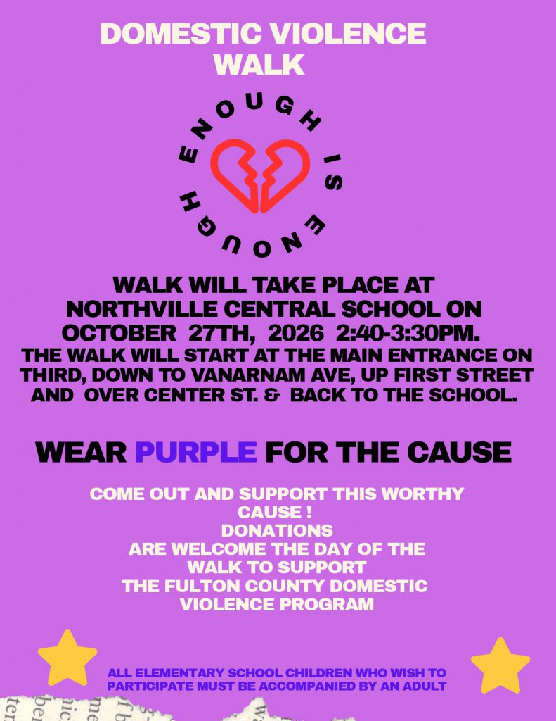A flyer for the Oct. 27 Domestic Violence Awareness Walk in Northville