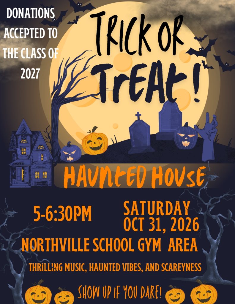 A flyer for the Oct. 31 Haunted House at Northville Central School.