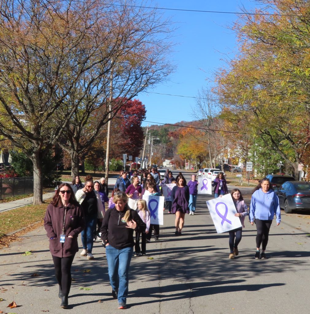 A photo from the 2026 Northville Central School Domestic Violence Awareness Walk.