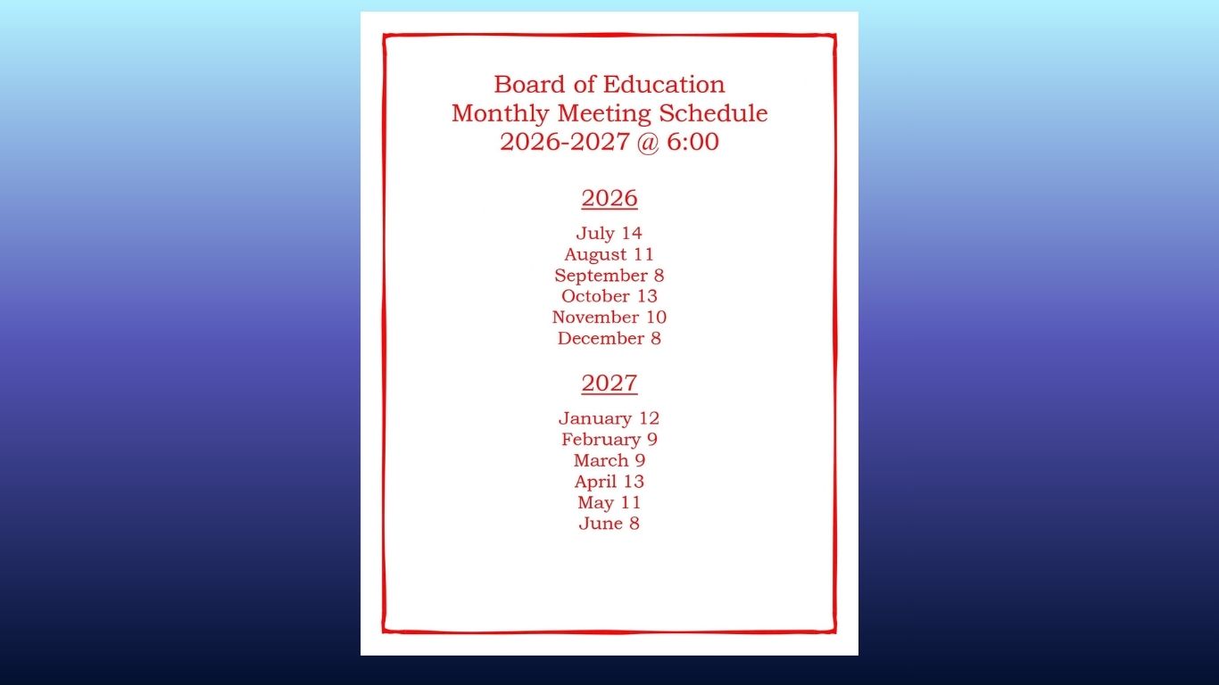 26-27 Board of Education Meeting Schedule Web Slide