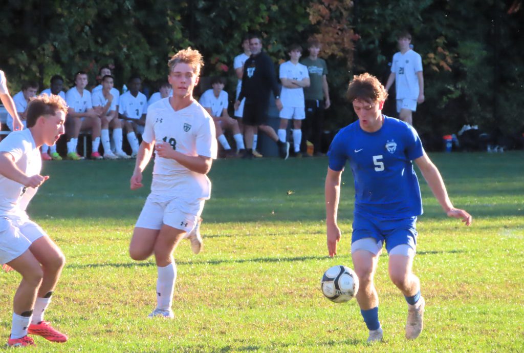 A photo of McQuade Klippel playing soccer.